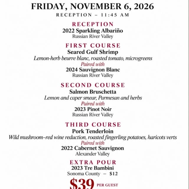 Tom Parmeson owner winemaker luncheon