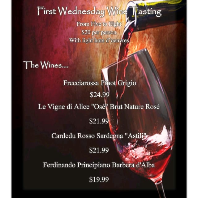 1st Wednesday wine flight