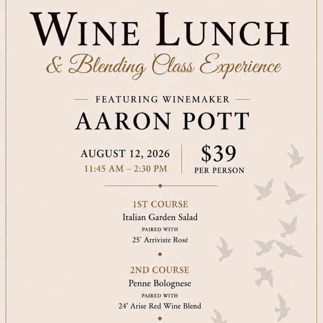 Wine blending seminar & lunch with Aaron Pott