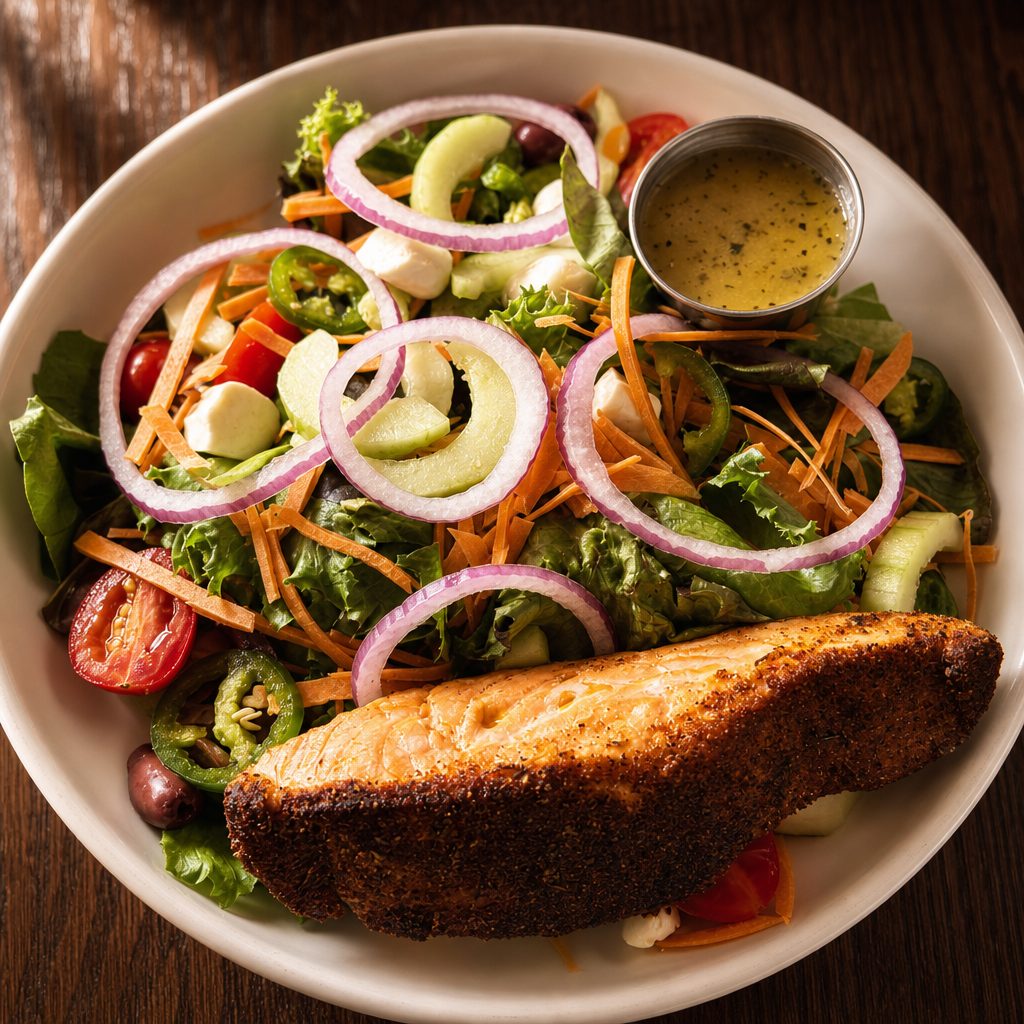 Blackened Salmon Salad.